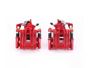 ES#3990786 - S2570 - Remanufactured Rear Brake Calipers - Pair - A complete pair of fully remanufactured, direct-bolt-on rear brake calipers featuring an electrostatic high-temperature red powder-coated finish for superior rust and corrosion resistance. - Power Stop - Volkswagen