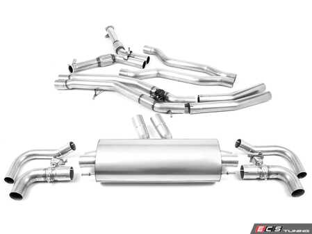 ES#4147867 - SSXAU899 - Particulate Filter-Back Performance Exhaust System - Non-Resonated  - 3.00" Stainless, Non-Resonated (Louder) - No Cutting Required - Fits with OE Trims - Milltek Sport - Audi
