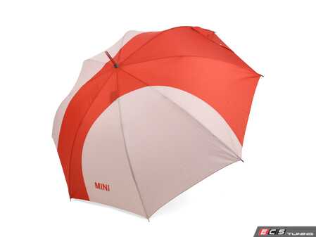 ES#4788452 - 80235B320F7 - MINI UMBRELLA Walking Stick - Rebel Red / Silver - Add more MINI style to travels - Genuine MINI - MINI