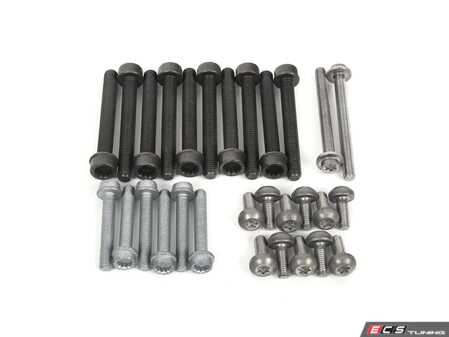 ES#5481594 - n91118902KT - Bottom End Hardware Set - A complete set of essential, factory fasteners required to secure critical bottom-end bearing caps and front engine accessory brackets. - Assembled By ECS - Audi Volkswagen