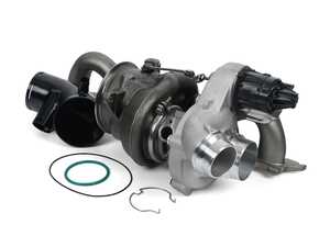 ES#5444819 - F825GEN1-F30 - FrankenTurbo F825 Twin-Scroll Hybrid Turbocharger - 62mm/62mm Twin-scroll Hybrid Turbocharger for Generation 1 BMW B58 with Electronic Wastegate Actuator and Matching Inlet Pipe - FrankenTurbo - BMW