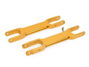 ES#4442354 - IRPLCA-FXMAL - Aluminum Rear Lower Camber Arms - Gold Finish - Perfect upgrade for those looking to convert their rear suspension to a true coilover system - IRP - Individual Racing Parts - BMW
