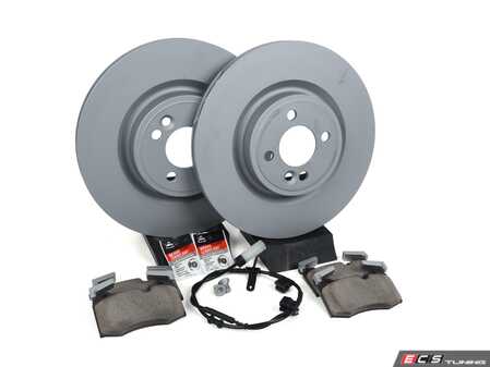ES#4351874 - 34116855782KT13 - Front Brake Service Kit - JCW - Featuring Zimmerman rotors and ECS DD23 "Daily Driver" ceramic pads. - Assembled By ECS - MINI