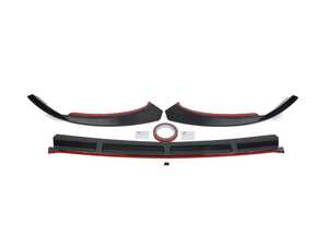 ES#4872271 - LPF-BW20519GB-RD - 2019-2021 Mercedes Benz W205 C Class Gloss Black With Red Trim 3PC Front Bumper Lip - Put an aggressive twist on the iconic W205 design! - Spec-D Tuning - Mercedes Benz