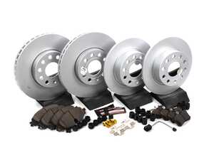 ES#3989242 - CRK7109 - Power Stop Z23 Evolution Sport Coated Front & Rear Brake Kit (288x25/253x10) - A complete 4-wheel daily-driver upgrade featuring high-carbon smooth Geomet coated rotors and low-dust carbon-fiber ceramic pads. - Power Stop - Volkswagen