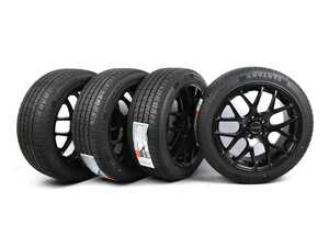 ES#5515716 - 349A23545MK7JSD - 18" Alzor Style 349 Satin Black "Ready-To-Roll" Wheel & Tire Package For MK7 Jetta - ADVANTA HPZ-02 (235/45R18) *Scratch And Dent* - Scratch & Dent - Volkswagen
