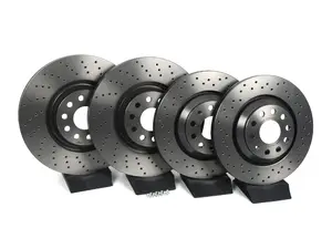 Front & Rear Cross Drilled UV Coated Brake Rotors - Set (340x30 / 310x22)
