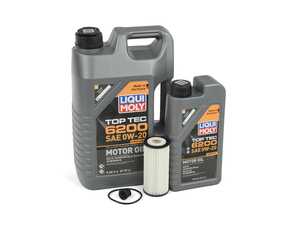 ES#5516053 - 06k115562sdpKT - Top Tec 6200 Engine Oil Service Kit (0w-20) - With Drain Plug - Includes Hengst oil filter, Liqui Moly Top Tec 6200 Engine Oil (0W-20) and standard drain plug - Assembled By ECS - Audi Volkswagen