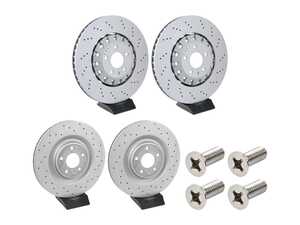 ES#5482930 - 4m0615301asxxKT - Front & Rear Brake Rotors Cross Drilled - Set (375x36 / 350x28) - Restore the stopping power and add additional protection of Coat Z - Zimmermann - Audi