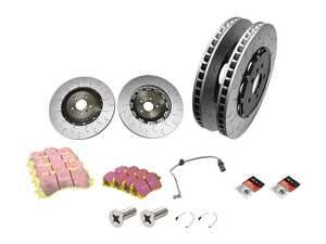 ES#5386511 - 4M0615301BMKT7 - Performance Front & Rear Brake Service Kit - 4M Audi SQ7/SQ8 - Featuring 034 Motorsports Upgraded 2-Piece Rotors, EBC YellowStuff pads, and wear sensors - Assembled By ECS - Audi