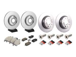 ES#5388418 - 1K0615301AATKT1 - Front & Rear Brake Service Kit - Featuring Brembo rotors, Brembo pads, and wear sensors - Assembled By ECS - Volkswagen