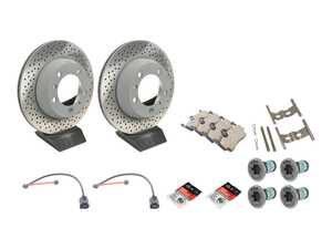 ES#5425306 - 98735240101KT8 - Rear Brake Service Kit (299x20) - Featuring SHW Performance rotors, and Brembo Ceramic pads - Assembled By ECS - Porsche