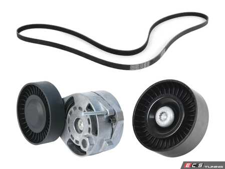 ES#5434671 - 06E903137AC3KT - Accessory Belt Kit - Includes the tensioner assembly, accessory belt, relay roller and hardware - Assembled By ECS - Audi