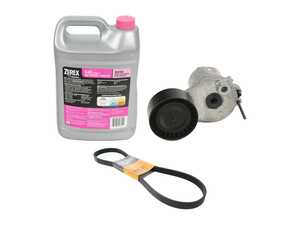 ES#5434942 - 0009931200KT - Drive Belt Kit - M264 - Comes complete with a new drive belt, belt tensioner, and the necessary coolant to properly refill the low-temperature intercooler system. - Assembled By ECS - Mercedes Benz