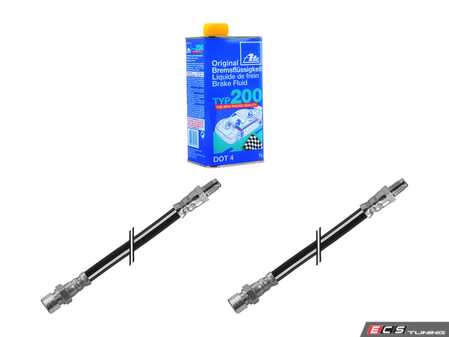 ES#5435376 - 4604285135KT - Front Brake Hose Replacement Kit - Includes front brakes hoses, and ATE type 200 DOT 4 Brake Fluid. - Assembled By ECS - Mercedes Benz