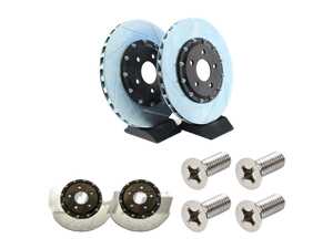 ES#5445646 - 1024x330x22KT - 2-piece Lightweight Front & Rear Rotors - Set (345x30) - Shaves 11lbs of unsprung weight from the rear of your car while increasing braking performance. - JH Motorsports  - Audi Porsche