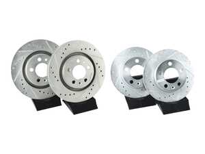 ES#5445724 - ebr615xprKT - Front & Rear Cross-Drilled And Slotted Evolution Rotors - Pair (280x22/232x9) - Zinc coated performance rotors - Power Stop - Volkswagen