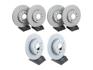 ES#5446090 - 1K0615301TKT7 - Front & Rear Brake Rotors - Pair (288x25/260x12) - Replace your worn rotors and stop with confidence. - Zimmermann - Volkswagen