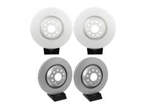ES#5480682 - 1k0615301ar-p1KT - Front & Rear V5 Plain Brake Rotors - Set (345x30 / 310x22) - Precision manufactured and featuring a GeoSpec corrosion-resistant coating - Assembled By ECS - Audi Volkswagen