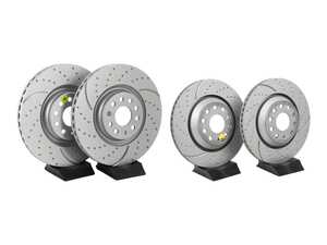 ES#5480830 - gd7612KT - Front & Rear GD Sport Rotors - Set (340x30 / 310x22) - Upgrade to a slotted & dimpled rotor for improved braking - EBC - Audi Volkswagen