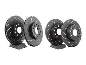 ES#5480859 - gd1201KT - Front & Rear GD Sport Rotors - Set (288x25 / 272x10) - Upgrade to a slotted/dimpled rotor for improved braking - EBC - Audi Volkswagen