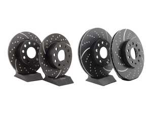 ES#5480861 - gd1283KT - Front & Rear GD Sport Rotors - Set (288x25 / 253x10) - Upgrade to a slotted/dimpled rotor for improved braking - EBC - Audi Volkswagen