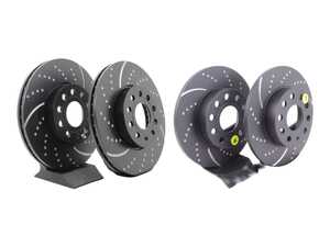 ES#5480902 - gd1284KT - Front & Rear GD Sport Rotors - Set (288x25 / 260x12) - Upgrade to a slotted/dimpled rotor for improved braking - EBC - Audi Volkswagen