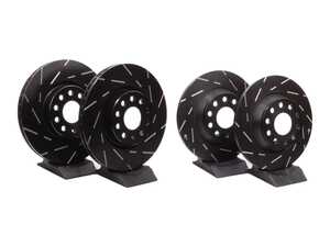 ES#5480941 - usr1386aKT - Front & Rear Slotted Brake Rotors - Set (312x25 / 282x12) - Reduce the fading, improve your braking - Assembled By ECS - Audi Volkswagen