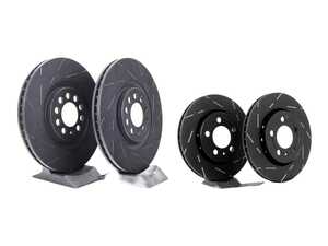 ES#5480999 - usr930KT - Front & Rear Slotted Brake Rotors - Set (312x25 / 256x22) - Upgrade to a slotted rotor for improved braking - EBC - Audi Volkswagen
