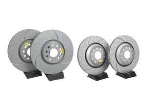 ES#5481054 - gd7827KT - Front & Rear GD Sport Rotors - Set (335x30 / 310x22) - Upgrade to a slotted/dimpled rotor for improved braking - EBC - Volkswagen