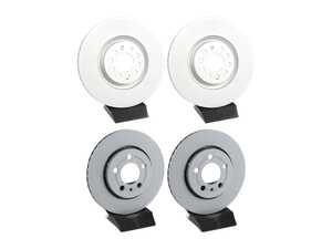 ES#5481066 - 8l0615301-p1KT - Front & Rear V5 Plain Brake Rotors - Set (312x25 / 256x22) - Precision manufactured and featuring a GeoSpec? corrosion-resistant coating - Assembled By ECS - Audi Volkswagen
