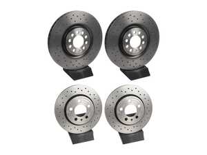 ES#5481070 - 8l0615301xktKT1 - Cross Drilled UV Coated Brake Rotors - Pair (312x25 / 256x22) - Features Brembo's special UV paint treatment that guarantees superior corrosion resistance. - Brembo - Volkswagen