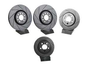 ES#5481073 - 8l0615301-szKT - Front & Rear V5 Slotted Brake Rotors - Set (312x25 / 256x22) - Precision manufactured for consistent stopping power during high performance driving. Featuring a matte black zinc coating for corrosion protection. - Assembled By ECS - Volkswagen