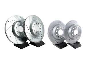 ES#5481074 - EBR1204XPRKT - Front & Rear Cross-Drilled And Slotted Evolution Rotors - Set (312x25 / 272x10) - Zinc coated performance rotors - Power Stop - Volkswagen