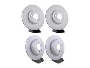 ES#5481136 - 34116792223KT2 - ECS Stage 1 Braking Upgrade Kit - Zimmermann Vented & Coated Rotors (340mm Front / 330mm Rear) - Ready to restore that crisp, confident factory pedal feel while giving your wheels a much-needed aesthetic upgrade? - Assembled By ECS - BMW