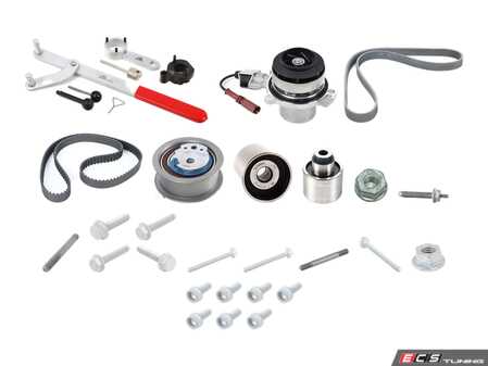 ES#5481173 - 04L260849CKT - TDI Timing Belt, Accessory Belt, and Specialty Tool Service Kit - This complete service package provides the essential internal timing belt, auxiliary drive belt, and heavy-duty locking tools required to safely lock, time, and refresh the valvetrain on the 2.0L TDI EA288 engine. - Assembled By ECS - Volkswagen