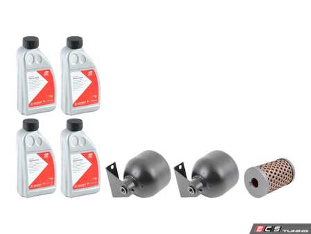 ES#5481174 - 1233200215KT - Complete Rear Self-Leveling Suspension (SLS) Service Kit - Everything you need to correct the rear end bounce and perform a complete system flush on your classic Mercedes-Benz hydraulic suspension in one convenient package. - Assembled By ECS - Mercedes Benz