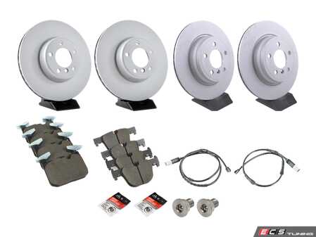 ES#5481216 - 34116792223KT4 - Front and Rear Brake Service Kit - Is your factory brake setup nearing the end of its service life? Don't just settle for standard replacement parts take this opportunity to upgrade your stopping power. - Assembled By ECS - BMW