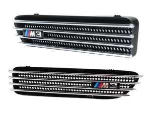 ES#5481245 - 51132694607/8KT - E46 M3 Fender Grilles - Nothing spoils the aggressive, sweeping lines of your BMW faster than faded, pitted, or dated chrome trim. - Assembled By ECS - BMW