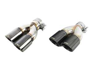 ES#5481264 - 026732tms03ktKT - Turner Motorsport Double Wall Slash Cut Exhaust Tips - 2.75 Inlet - 3.5 OD - Stepped Left And Stepped Right- Titanium Black Chrome - Your BMW's factory exhaust tips are fine for getting groceries, but if you've upgraded your valence or just want a rear-end aesthetic that matches your car's performance pedigree, "fine" doesn't cut it. It's time for an attitude adjustment. - Assembled By ECS - BMW MINI