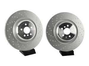 ES#5481282 - 34206896221/2KT - Brake Rotors - Ventilated With Punched Holes - Rear - Brake fade, spongy pedal feel, and uneven pad wear have no place on a true enthusiast's machine. - Assembled By ECS - BMW