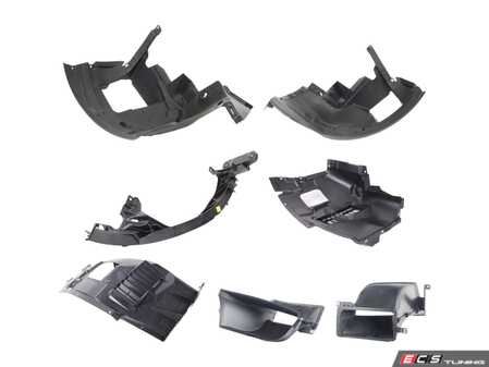 ES#5481293 - e82flocdKT - 1M Front Fender Liner Kit - Cracked fender liners and missing air ducts do more than just look messy they expose vital engine components, headlights, and oil coolers to road grime, moisture, and debris while ruining your car's carefully engineered airflow. - Genuine BMW - BMW