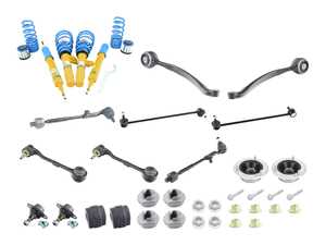 ES#5481337 - 31126768989KT5 - Front Suspension Refresh Kit - Level 2 - with Bilstein B4 Coilovers - Over time, factory rubber bushings degrade, ball joints develop play, and factory shocks lose their dampening ability. The result is a sloppy ride that ruins the driving dynamics your car was engineered to have. - Assembled By ECS - BMW