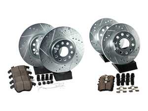 ES#5481380 - K2259KT - Power Stop Z23 Evolution Sport Front & Rear Brake Kit (312x25 / 253x10) - A performance brake upgrade featuring drilled & slotted rotors and low-dust carbon-fiber ceramic pads. - Power Stop - Volkswagen