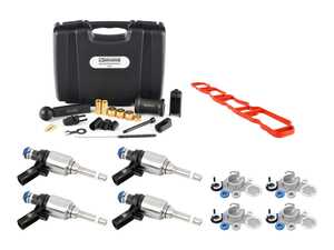 ES#5481431 - 06H906036GKT1KT3 - Fuel Injector Service Kit - With Service Tool - Intake Manifold Gasket - Includes all 4 injectors with installation kits, and Intake Manifold Gasket - Assembled By ECS - Audi Volkswagen
