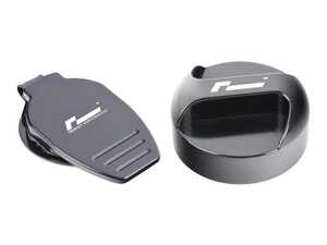 ES#5481508 - vwr19g704KT - VWR Billet Washer Fluid & Brake Fluid Caps - Black - Replace your washer fluid & brake fluid caps for improved pressure equalization and stunning appearance. - Racingline - Audi Volkswagen