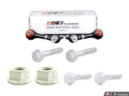 ES#5481525 - 018045ECS01KT - Adjustable Front Sway Bar End Links With Install Hardware - A must have for lowered suspensions! Adjustable from stock to 1.25" to increase sway bar to axle clearance. Includes everything you need to complete the install. - Assembled By ECS - Volkswagen