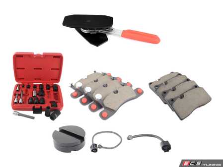 ES#5481562 - 7L6698151JKT - Front & Rear Brake Pad Service Kit - Everything you need to service your brake pads! - Assembled By ECS - Volkswagen