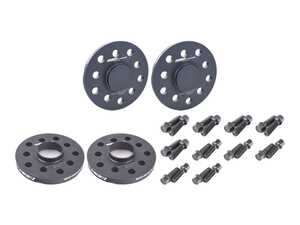 ES#5481616 - ECS10157KTWB2KT - ECS Wheel Spacer & Bolt Kit - 15mm And 10mm With Black Ball Seat Bolts - Includes everything you need to install spacers on four wheels - ECS - Audi Volkswagen