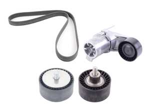 ES#5481668 - N55BMWKT2 - Accessory Belt Service Kit - Over time, heat, mileage, and constant tension take their toll on your BMW's drive belt system. But it's rarely just the belt that fails. Worn tensioner bearings and binding idler pulleys are the usual suspects behind thrown belts and sudden power loss. - Assembled By ECS - BMW